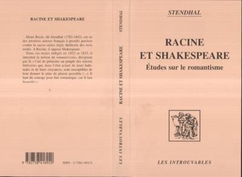  Stendhal - Racine et Shakspeare [sic - Études sur le romantisme.