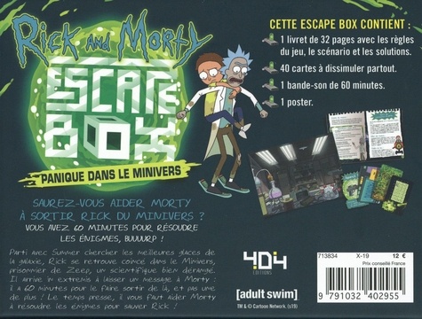Escape box Rick et Morty. Panique dans le Minivers. Avec 40 cartes, 1 poster