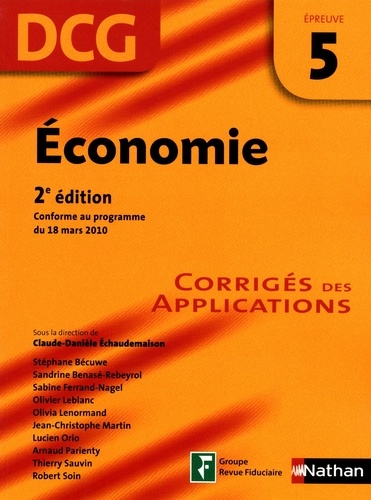 Economie - épreuve 5 - DCG corrigés. Format : ePub 2