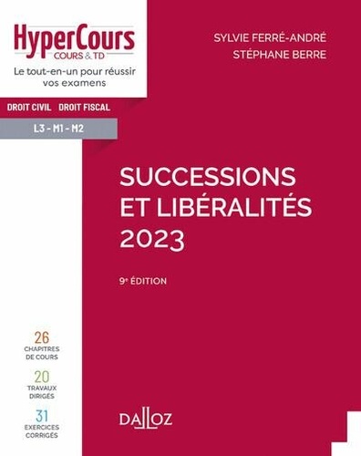 Successions et libéralités  Edition 2023