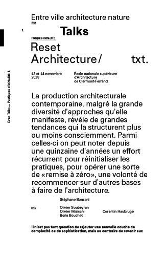 Stéphane Bonzani et Olivier Soubeyran - Reset Architecture - Entre ville architecture nature.