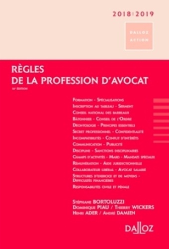 Règles de la profession d'avocat  Edition 2018-2019