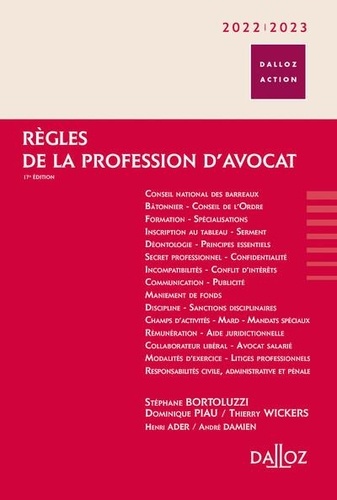 Règles de la profession d'avocat  Edition 2022-2023