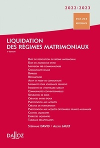 Stéphane David et Alexis Jault - Liquidation des régimes matrimoniaux.