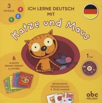 Stéphane Husar et Loïc Méhée - Ich lerne Deutsch mit Katze und Maus - Coffret en 6 volumes : So schöne Farben ! ; Schau mal, die Tiere ! ; Das schmeckt gut ! ; Wir gehen shoppen ! ; Komm zu mir ! ; Wie geht es dir ?. 1 CD audio