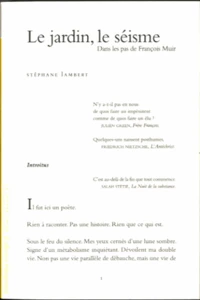 Le jardin, le séisme