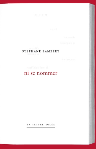 Stéphane Lambert - Ni se nommer.