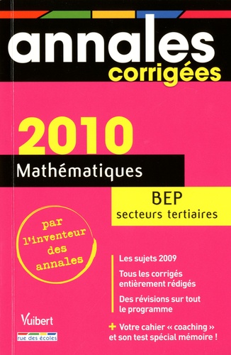 Mathématiques BEP secteurs tertiaires 2010