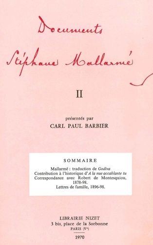 Stéphane Mallarmé - Documents Stéphane Mallarmé II.