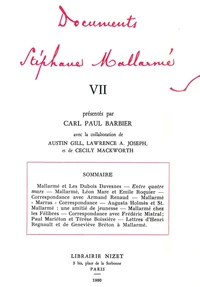 Documents Stéphane Mallarmé VII