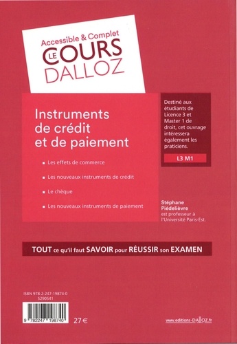 Instruments de crédit et de paiement 11e édition