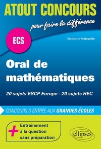 Stéphane Préteseille - Oral de mathématiques ESCP Europe HEC.