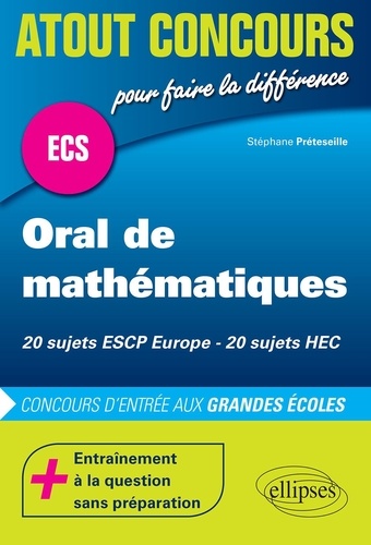 Oral de mathématiques ESCP Europe HEC