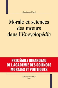 Morale et sciences des moeurs dans l’Encyclopédie