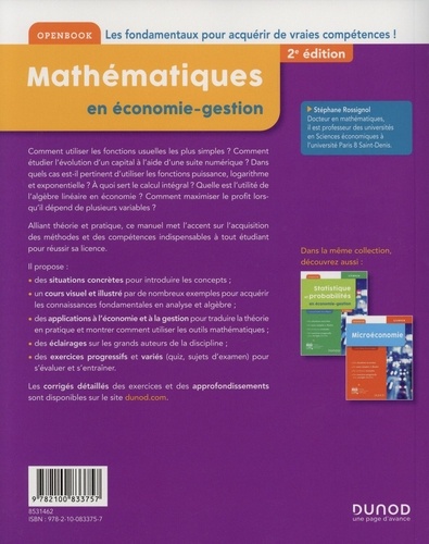 Mathématiques en économie-gestion 2e édition