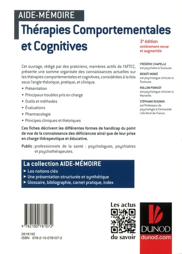Thérapies comportementales et cognitives en 37 notions 3e édition