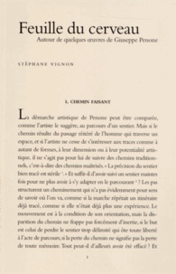 Stéphane Vignon - Feuille du cerveau - Autour de quelques oeuvres de Giuseppe Penone.