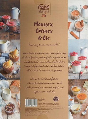 Coffret Mousses, crèmes et Cie. Mousses, crèmes et Cie avec 4 boceaux en verre, 1 pichet