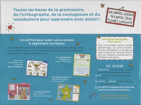 Mes leçons de français CP CE1 CE2. Avec 40 cartes leçons, 10 cartes jeux, 1 livret explicatif