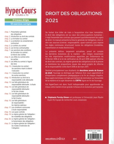 Droit des obligations  Edition 2021