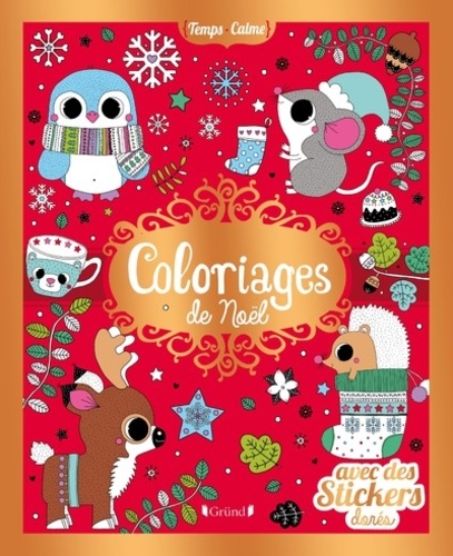 Coloriages de Noël. Avec des stickers dorés