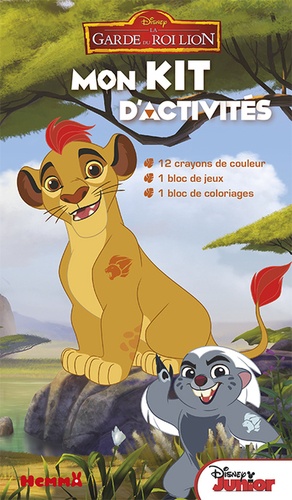 Stéphanie Sojic et  Disney - Mon kit d'activités La garde du Roi Lion - 12 crayons de couleur, 1 bloc de jeux, 1 bloc de coloriages.