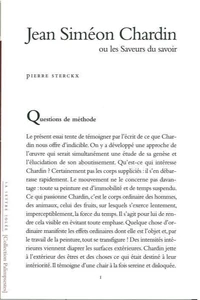 Jean Siméon Chardin ou les saveurs du savoir