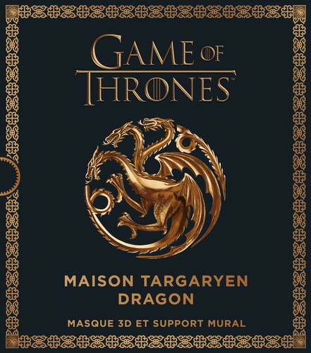 Games Of Thrones, Maison Targaryen Dragon. Masque 3D et support mural