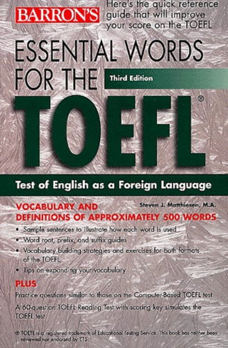 Steven-J Matthiesen - Essential words for the TOEFL.