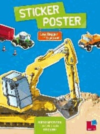 Sticker-Poster: Lkw, Bagger und Traktoren.