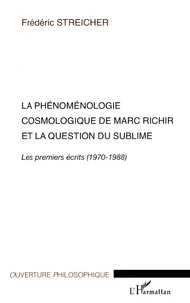 La phénoménologie cosmologique de Marc Richir et la question du sublime