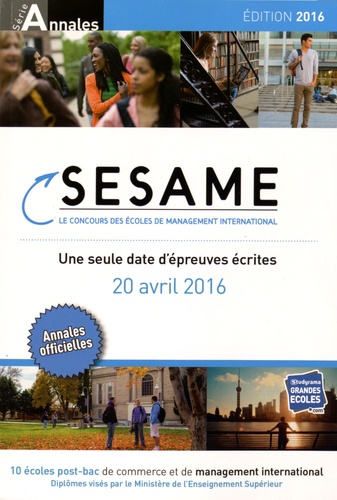  Studyrama - Concours Sesame annales 2015 - Sujets et corrigés officiels.