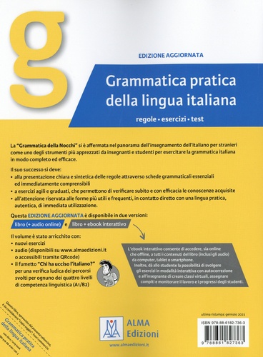 Grammatica pratica della lingua italiana A1, B2. Regole, esercizi, test