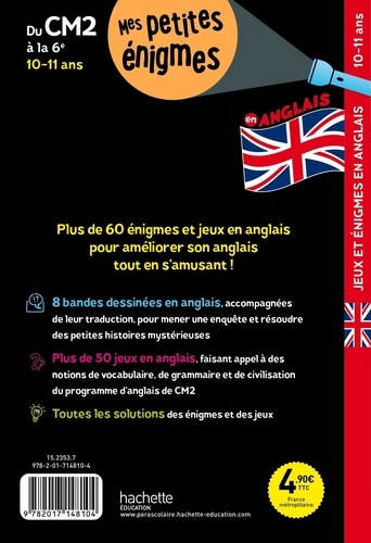 Jeux et énigmes en anglais du CM2 à la 6e. Cahier de vacances  Edition 2022