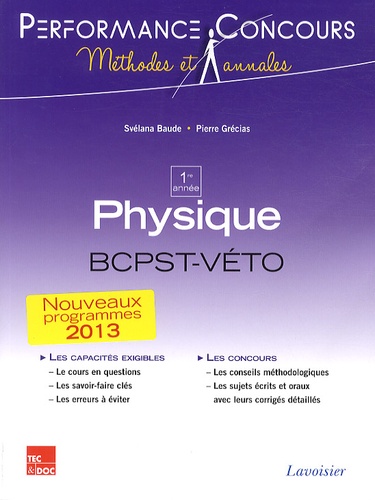 Svélana Baude et Pierre Grécias - Physique 1re année BCPST-VETO.