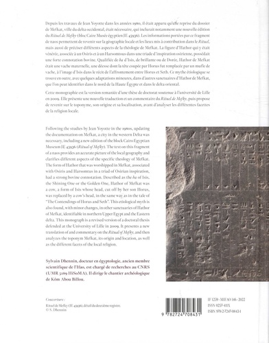Mefkat et la déesse Hathor. Topographie et religion dans la IIIe province de Basse Egypte - Avec une nouvelle édition du Rituel de Mefky