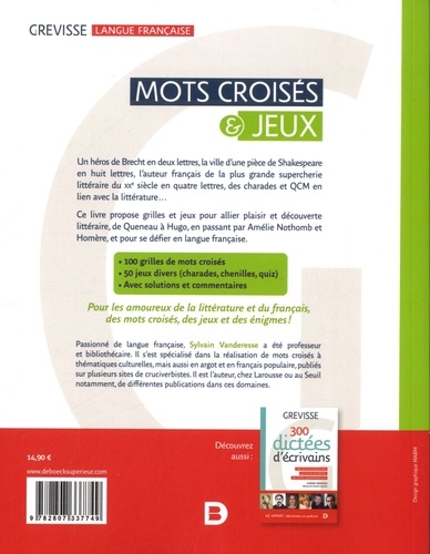 Mots croisés & jeux. Spécial langue française et littérature