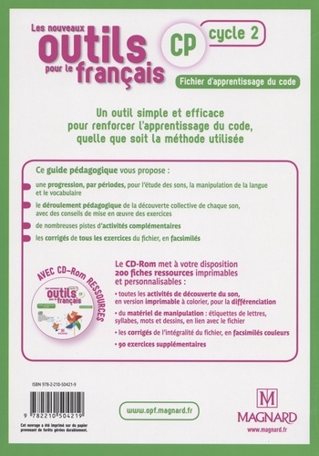 Les nouveaux outils pour le français CP cycle 2. Guide pédagogique  Edition 2018 -  avec 1 Cédérom