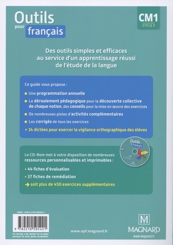 Outils pour le français CM1 cycle 3 - Guide... de Sylvie Bordron - Grand  Format - Livre - Decitre