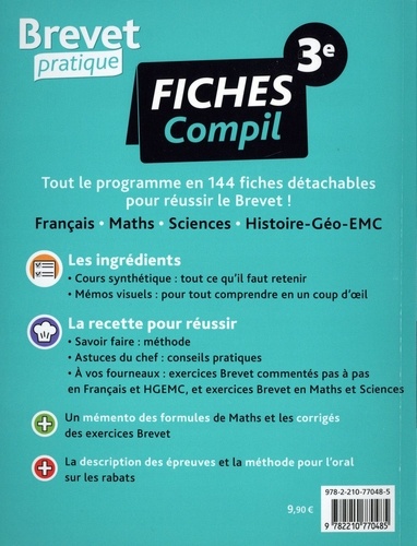 Fiches Compil 3e. Français, Maths, Sciences, Histoire-Géo-EMC  Edition 2021
