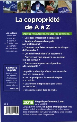 La copropriété de A à Z  Edition 2018