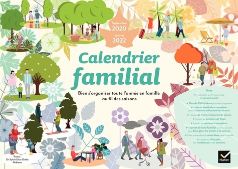 Calendrier familial. Septembre 2020-Janvier 2022