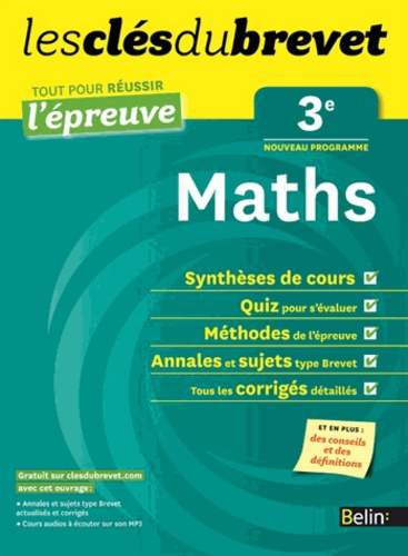 Sylvie Géneau - Clés du Brevet - Maths 3e - Réussir l'épreuve.