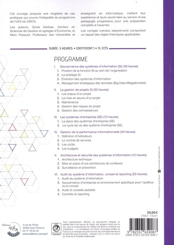 Management des systèmes d'information UE 5 du DSCG. Enoncé  Edition 2020-2021