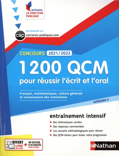 1 200 QCM pour réussir l'écrit et l'oral  Edition 2021-2022