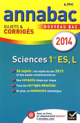 Sylvie Guérin-Bodeau et Hélène Hervé - Sciences 1e ES, L - Sujets et corrigés.