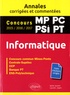 Sylvie Jauvert et Laurent Jospin - Informatique MP, PC, PSI, PT - Concours commun Mines-Ponts, Centrale-Supélec, CCP, Banque PT, ENS-Polytechnique.