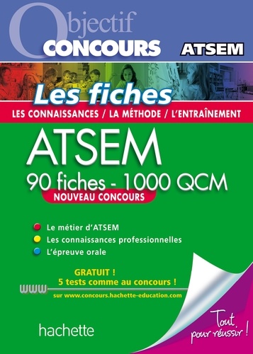 Objectif Concours - ATSEM 90 Fiches 1000 QCM - Catégorie C