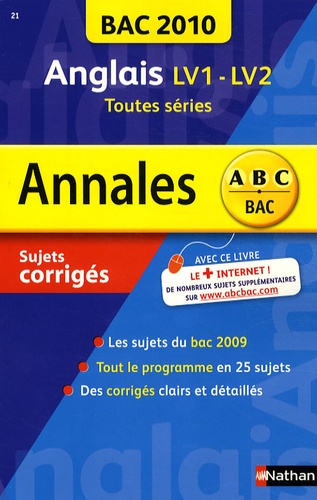 Anglais Lv1 Lv2 Tles L Es S Sujets Corriges De Sylvie Leger Livre Decitre