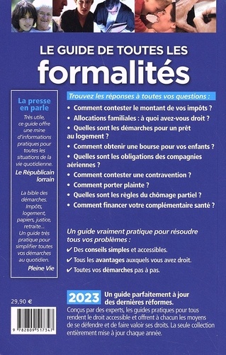 Le guide de toutes les formalités  Edition 2023